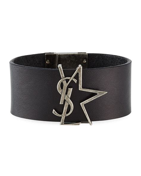 ysl thick leather bracelet|yves saint laurent bracelets.